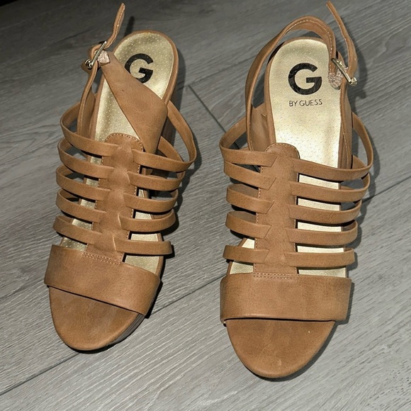 G by Guess Shoes - G by Guess brown tan wedge heels size 8.5